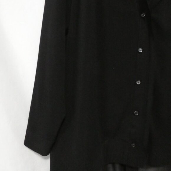 RACHEL - RACHEL ROY | size 2X | Elegant Black Sheer Button-Down Blouse - Picture 6 of 14